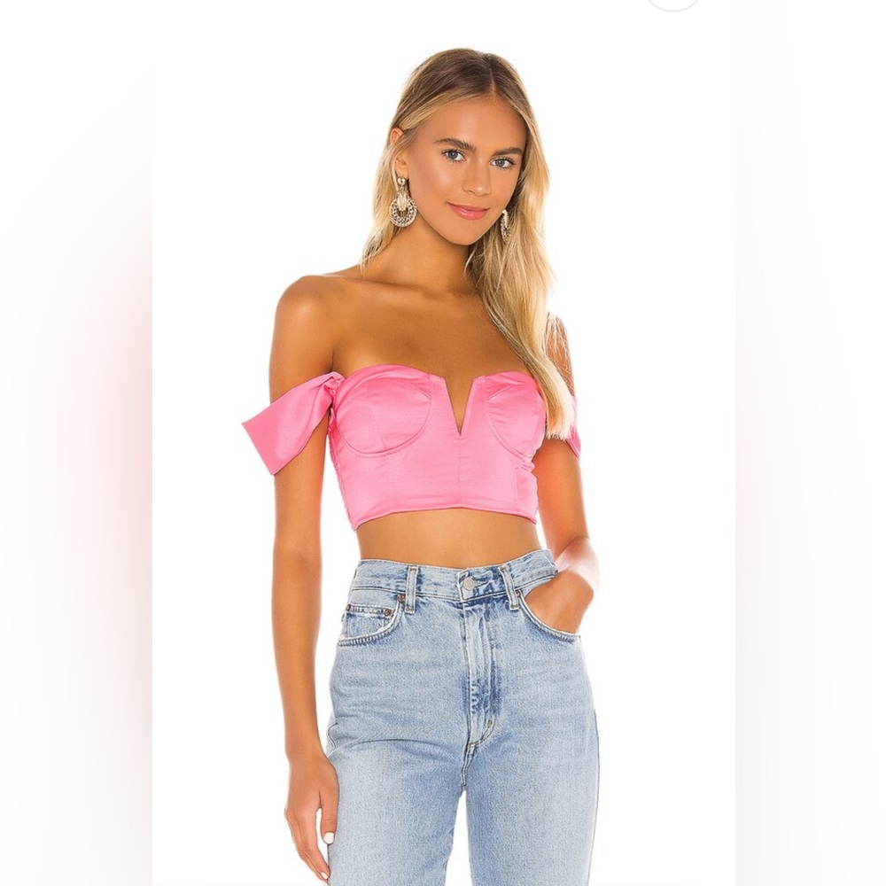 Superdown Coralia Bustier Top in Pink | Size Large